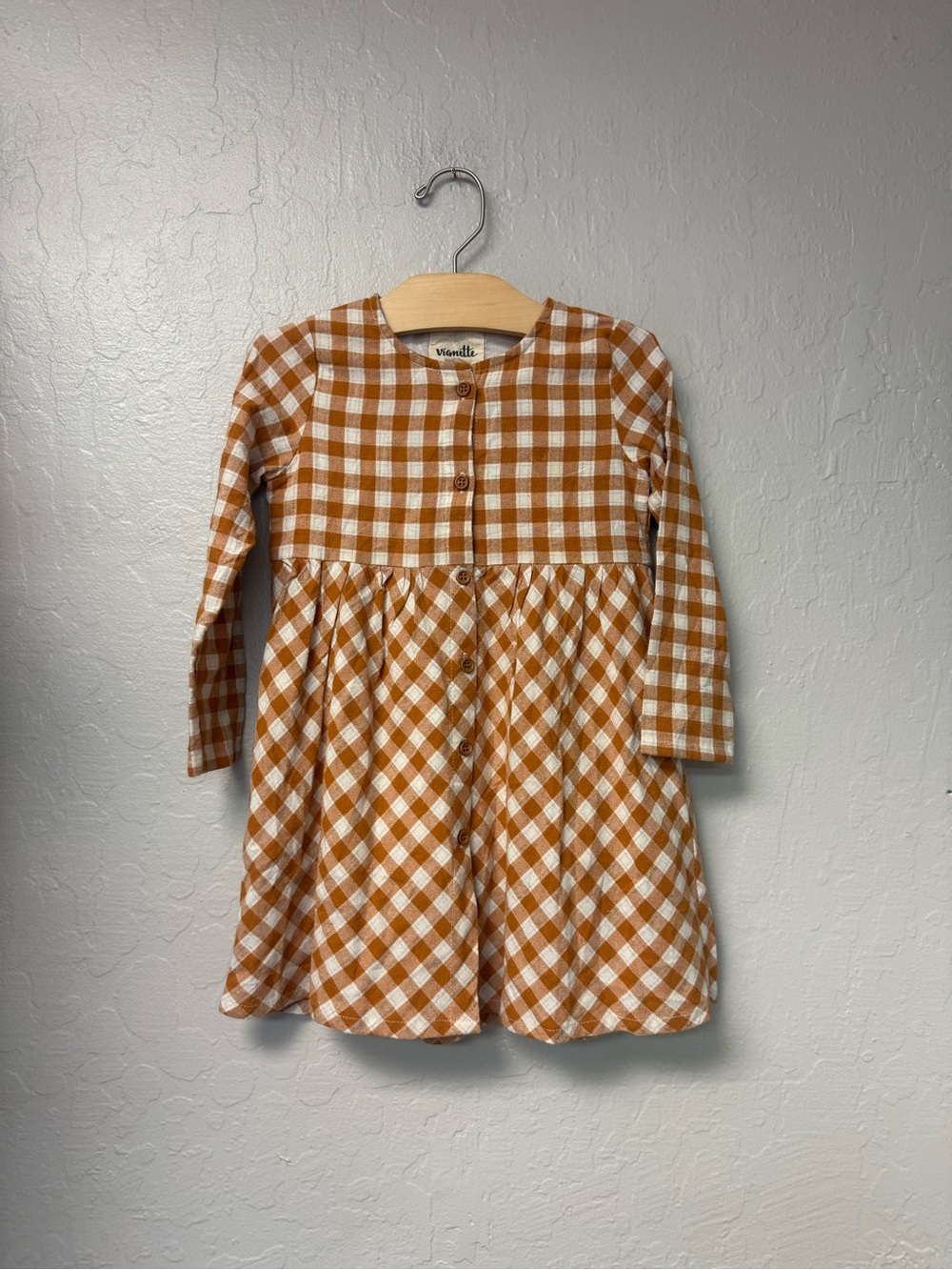 $23 ADD ON maisonette vignette gold white gingham dress 2T janie‎ and jack zara